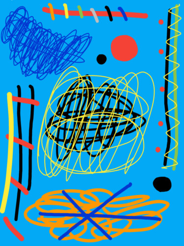 Arte digitale intitolato "Tribute to Miró." da Diego Calvo García, Opera d'arte originale, Lavoro digitale 2D