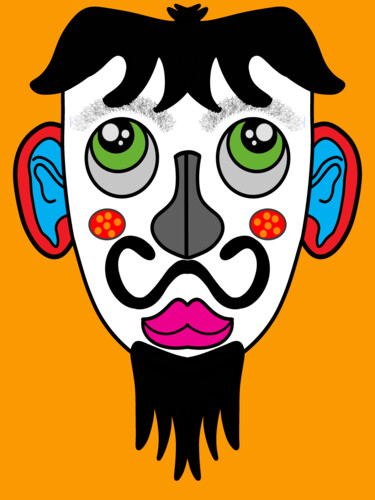 Цифровое искусство под названием "Robbery mask." - Diego Calvo García, Подлинное произведение искусства, 2D Цифровая Работа