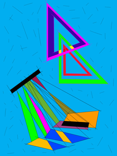 Arts numériques intitulée "Colored triangles." par Diego Calvo García, Œuvre d'art originale, Travail numérique 2D