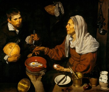 绘画 标题为“Une vieille femme c…” 由Diego Velázquez, 原创艺术品, 油