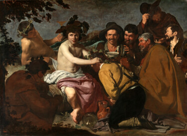Schilderij getiteld "The Triumph of Bacc…" door Diego Velázquez, Origineel Kunstwerk, Olie