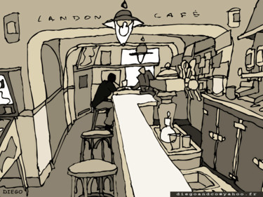 Drawing titled "Landon Café.jpeg" by Diego, Original Artwork