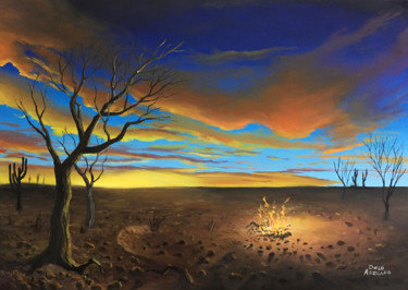 Peinture intitulée "desert" par Diego Alberto Arellano Fajardo, Œuvre d'art originale, Huile