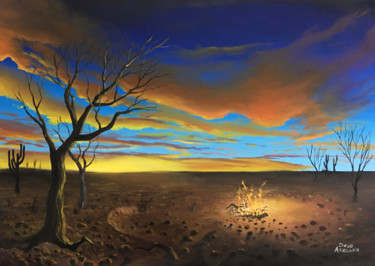 Painting titled "desert" by Diego Alberto Arellano Fajardo, Original Artwork, Oil