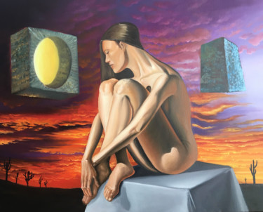 Pittura intitolato "solitude" da Diego Alberto Arellano Fajardo, Opera d'arte originale, Olio