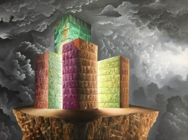 绘画 标题为“temple 2” 由Diego Alberto Arellano Fajardo, 原创艺术品, 油