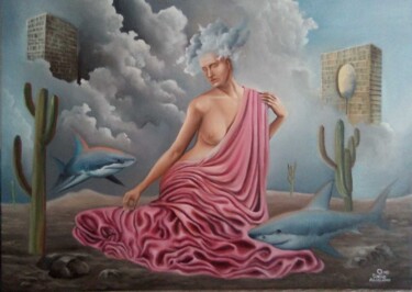 Painting titled "woman" by Diego Alberto Arellano Fajardo, Original Artwork, Oil