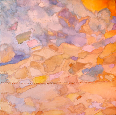 Pintura titulada "cielo celeste marron" por Diego Niño, Obra de arte original, Oleo