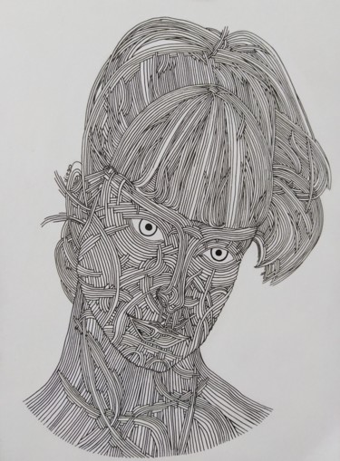 Dibujo titulada "Krysten" por Diego, Obra de arte original, Bolígrafo