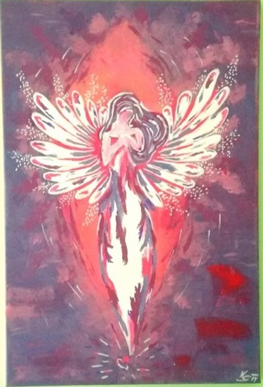 Painting titled "Engel des Lichts" by Diekreativschnecke/Kreativer Engel, Original Artwork, Acrylic