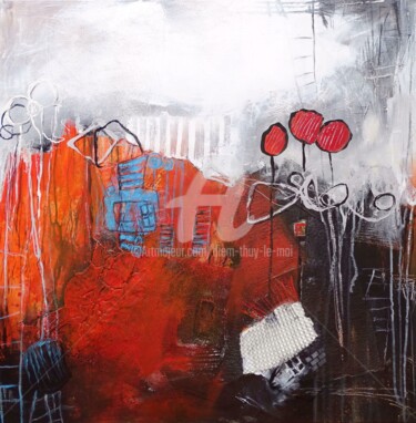 Schilderij getiteld "L'automne au parc d…" door Diem-Thuy Le Mai, Origineel Kunstwerk, Acryl