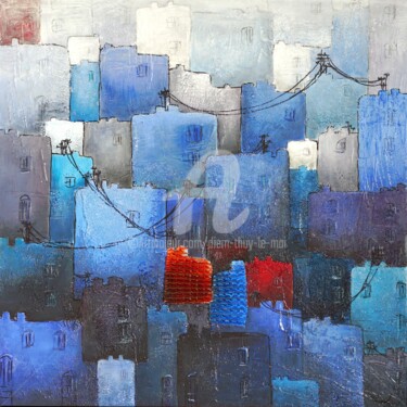Painting titled "Chefchaouen hors sa…" by Diem-Thuy Le Mai, Original Artwork, Acrylic