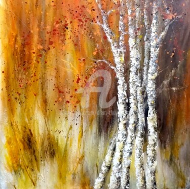 Painting titled "Forêt d'automne" by Diem-Thuy Le Mai, Original Artwork, Acrylic