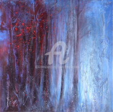 Painting titled "Red forest" by Diem-Thuy Le Mai, Original Artwork, Acrylic