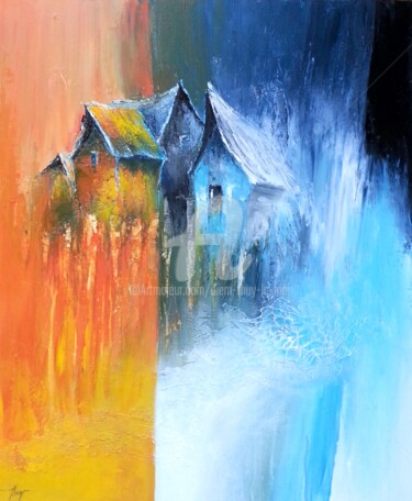 Pintura titulada "Village Ethnique" por Diem-Thuy Le Mai, Obra de arte original, Acrílico