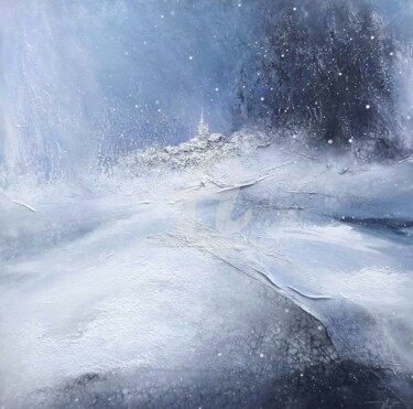 Painting titled "Hiver neigeux" by Diem-Thuy Le Mai, Original Artwork, Acrylic