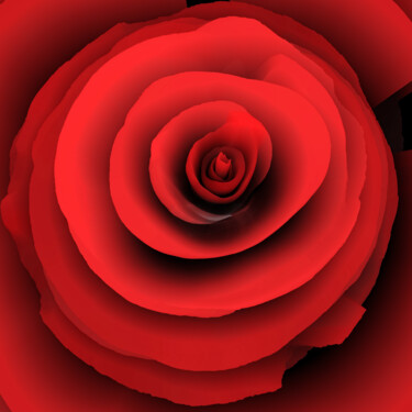 Цифровое искусство под названием "A Rose" - Dieter Hanf, Подлинное произведение искусства, Цифровая живопись Установлен на п…