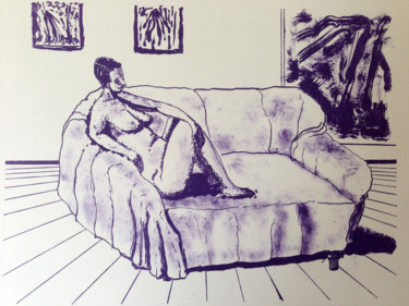 Printmaking titled "Akt - Nude" by Dietmar Egger, Original Artwork, Lithography