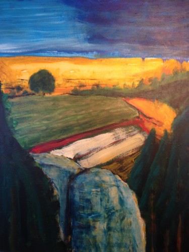 Pittura intitolato "Landschaft / landsc…" da Dietmar Egger, Opera d'arte originale, Acrilico