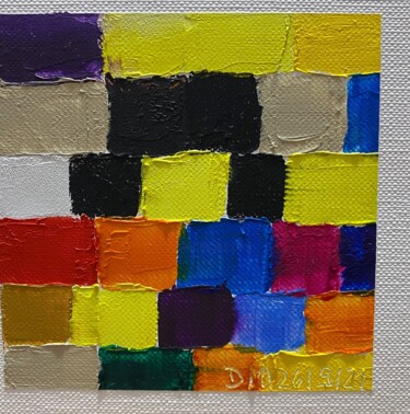 Peinture intitulée "Quadrata Nr.38 | Or…" par Dietmar Meinhardt (MeinhardtART), Œuvre d'art originale, Huile Monté sur Carton