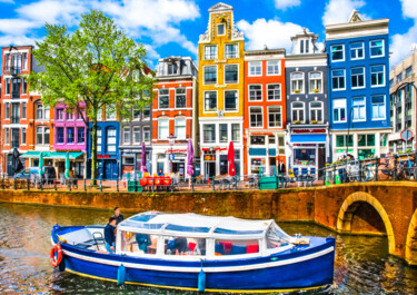 Photography titled "Amsterdam colours" by Dietmar Scherf, Original Artwork, Digital Photography Mounted on Aluminium
