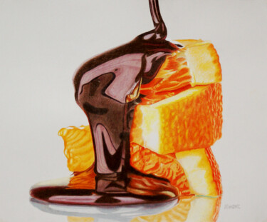 Desenho intitulada "Chocolate Shower" por Dietrich Moravec, Obras de arte originais, Conté