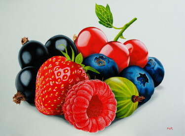 Painting titled "Berry Selection II" by Dietrich Moravec, Original Artwork, Oil