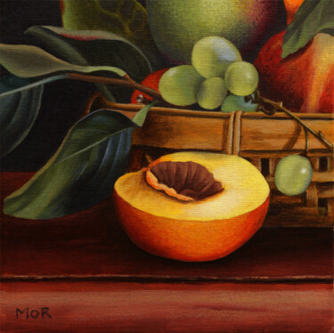 Schilderij getiteld "Fruit Basket II" door Dietrich Moravec, Origineel Kunstwerk, Acryl