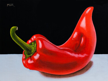 Painting titled "Reclining Pepper" by Dietrich Moravec, Original Artwork, Acrylic