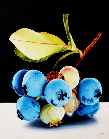Pintura titulada "Blueberry Twig" por Dietrich Moravec, Obra de arte original, Acrílico