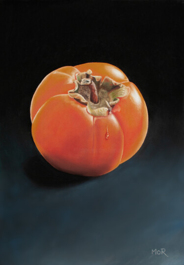 Drawing titled "Persimmon" by Dietrich Moravec, Original Artwork, Pastel Mounted on Other rigid panel