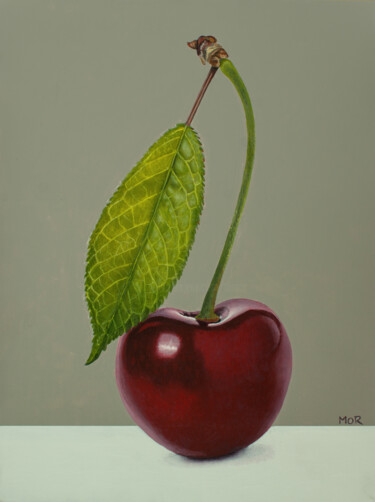 Painting titled "Proud Cherry" by Dietrich Moravec, Original Artwork, Acrylic Mounted on Wood Panel