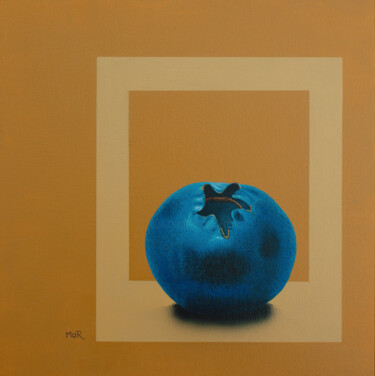 Painting titled "Blueberry_II" by Dietrich Moravec, Original Artwork, Acrylic Mounted on Wood Panel
