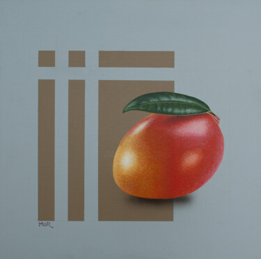 Malarstwo zatytułowany „Mango” autorstwa Dietrich Moravec, Oryginalna praca, Akryl Zamontowany na Panel drewniany