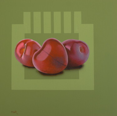 Malerei mit dem Titel "Cherry Triple" von Dietrich Moravec, Original-Kunstwerk, Acryl