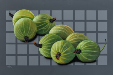 Pintura intitulada "Gooseberry Parade" por Dietrich Moravec, Obras de arte originais, Acrílico Montado em Painel de madeira