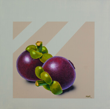 Painting titled "Two Mangosteens" by Dietrich Moravec, Original Artwork, Acrylic