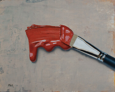 Malerei mit dem Titel "Fresh Paint" von Dietrich Moravec, Original-Kunstwerk, Acryl Auf Holzplatte montiert