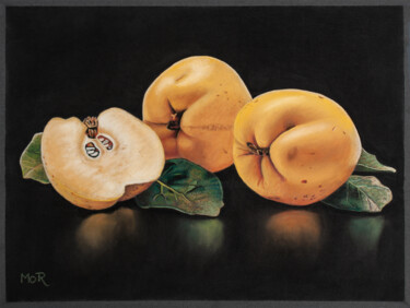 Malerei mit dem Titel "Mourning Quinces" von Dietrich Moravec, Original-Kunstwerk, Pastell