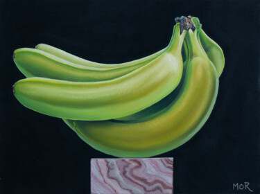 Painting titled "Green Bananas" by Dietrich Moravec, Original Artwork, Pastel