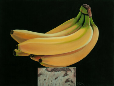 Painting titled "Yellow Bananas" by Dietrich Moravec, Original Artwork, Pastel