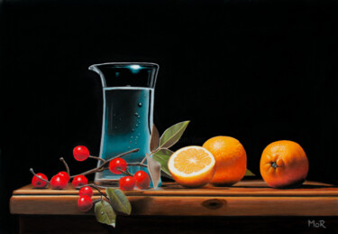 Painting titled "Still Life with Ber…" by Dietrich Moravec, Original Artwork, Pastel