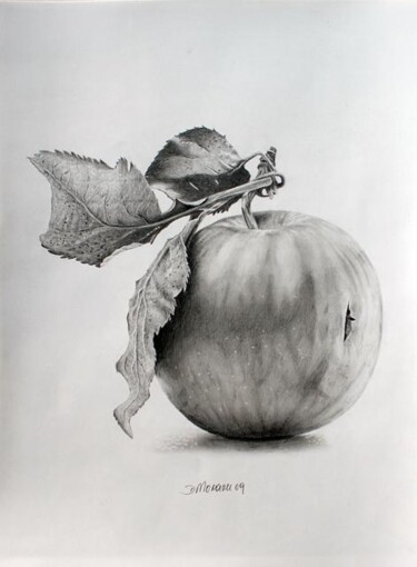 Zeichnungen mit dem Titel "Just an apple" von Dietrich Moravec, Original-Kunstwerk, Andere