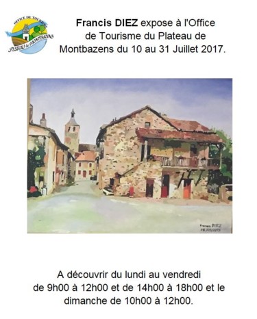 Pintura intitulada "Flâneries en Aveyron" por Francis Diez, Obras de arte originais