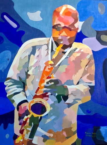 Pintura titulada ""Jazz"" por Francis Diez, Obra de arte original, Oleo Montado en Bastidor de camilla de madera