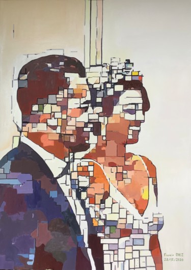 Peinture intitulée "« Les jeunes mariés…" par Francis Diez, Œuvre d'art originale, Huile