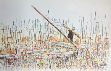 Malarstwo zatytułowany „« Le Sagneur  «” autorstwa Francis Diez, Oryginalna praca, Olej Zamontowany na Drewniana rama noszy