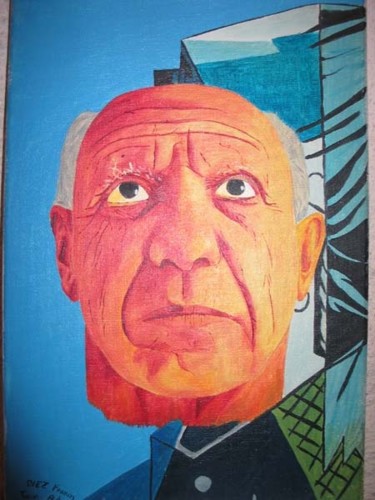 Desenho intitulada "Picasso" por Francis Diez, Obras de arte originais