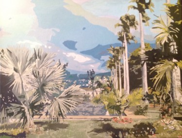 Peinture intitulée ""Le Jardin de l'éta…" par Francis Diez, Œuvre d'art originale, Huile