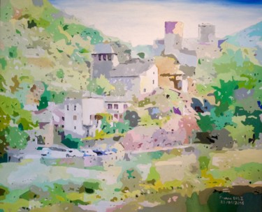 Painting titled ""Brousse le Château…" by Francis Diez, Original Artwork, Oil